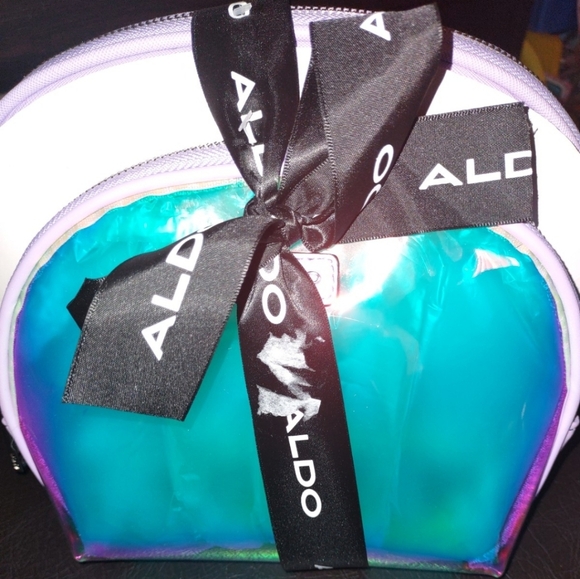 ALDO Iridescent Teal and Lavendar Cosmetic Bag Duo - Picture 2 of 4